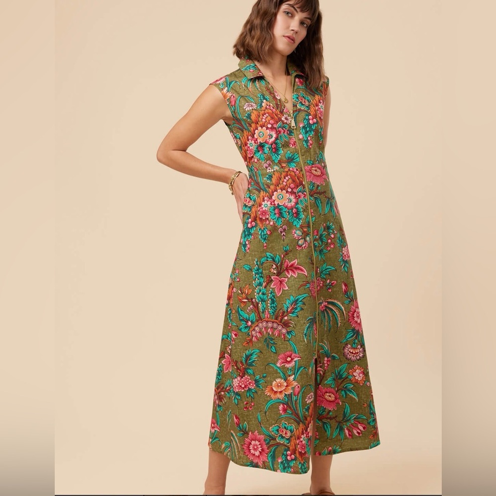 NWT Spartina 449 Lainey Shirt Dress in Bridge Street Olive, M